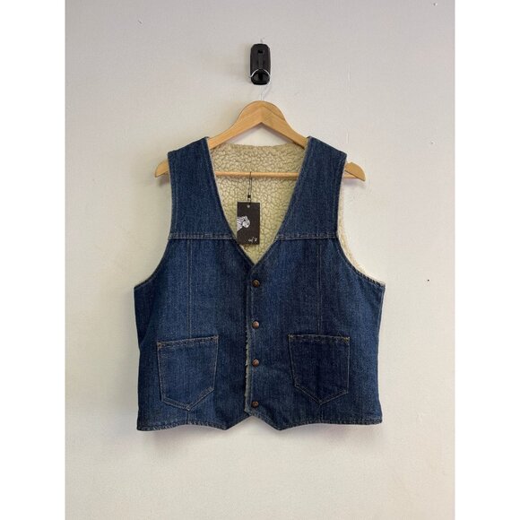 70s Denim Sherpa lined vest - Picture 1 of 2